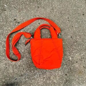 Street Level Orange Puffy Purse Handbag Crossbody Zippered Small Retro Indie